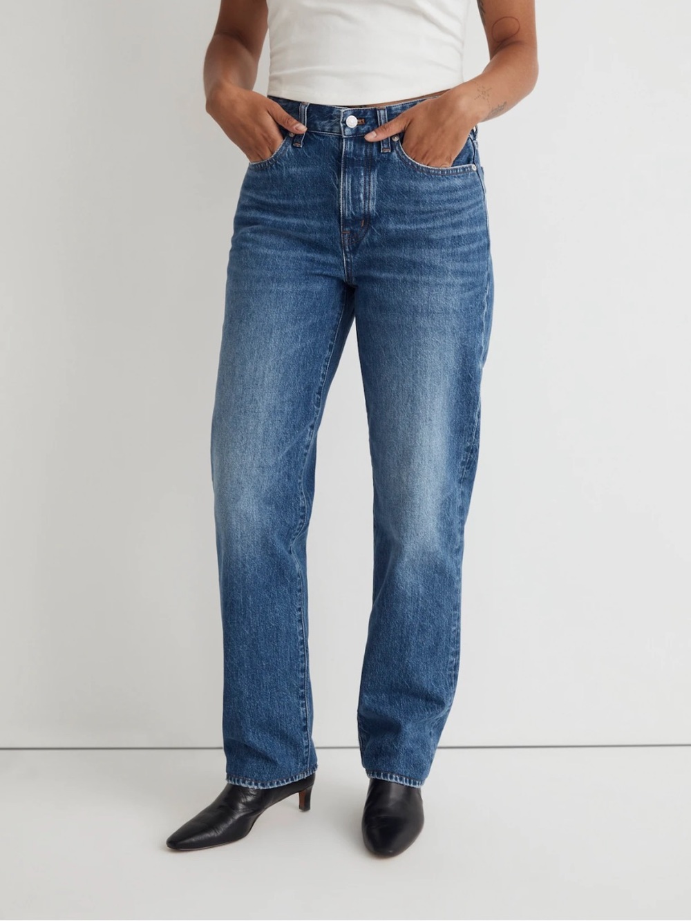 Madewell Palmina Wash Curvy Low-Slung Straight Jeans Size 29